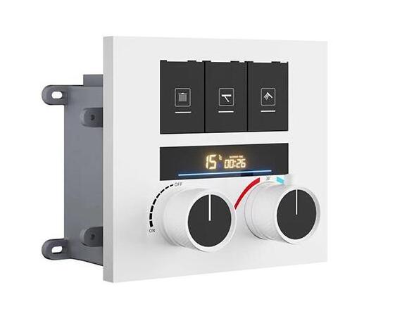 Wall Mounted Push Button Concealed Digital 3 Function Brass Thermostatic Shower Diverter Mixing Valve for Shower