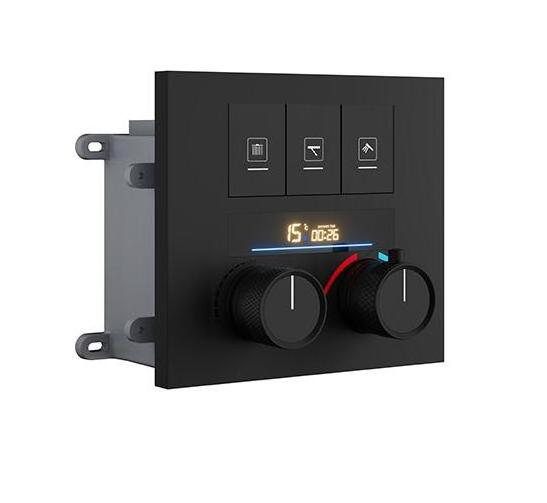 Wall Mounted Push Button Concealed Digital 3 Function Brass Thermostatic Shower Diverter Mixing Valve for Shower