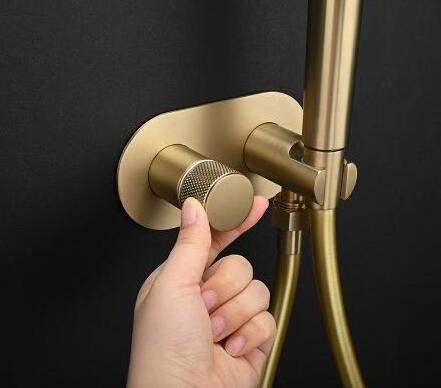 Brushed Gold Wall Mount Hand Held Shower Head Bidet Toilet Spray Shattaf Bathroom shattaf hot and cold water bidet sprayer mixer