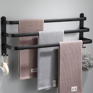 Aluminium 3-Tier Towel Bar Wall Mounted Bath Towel Rack For Bathroom 24-Inch Towel Holder