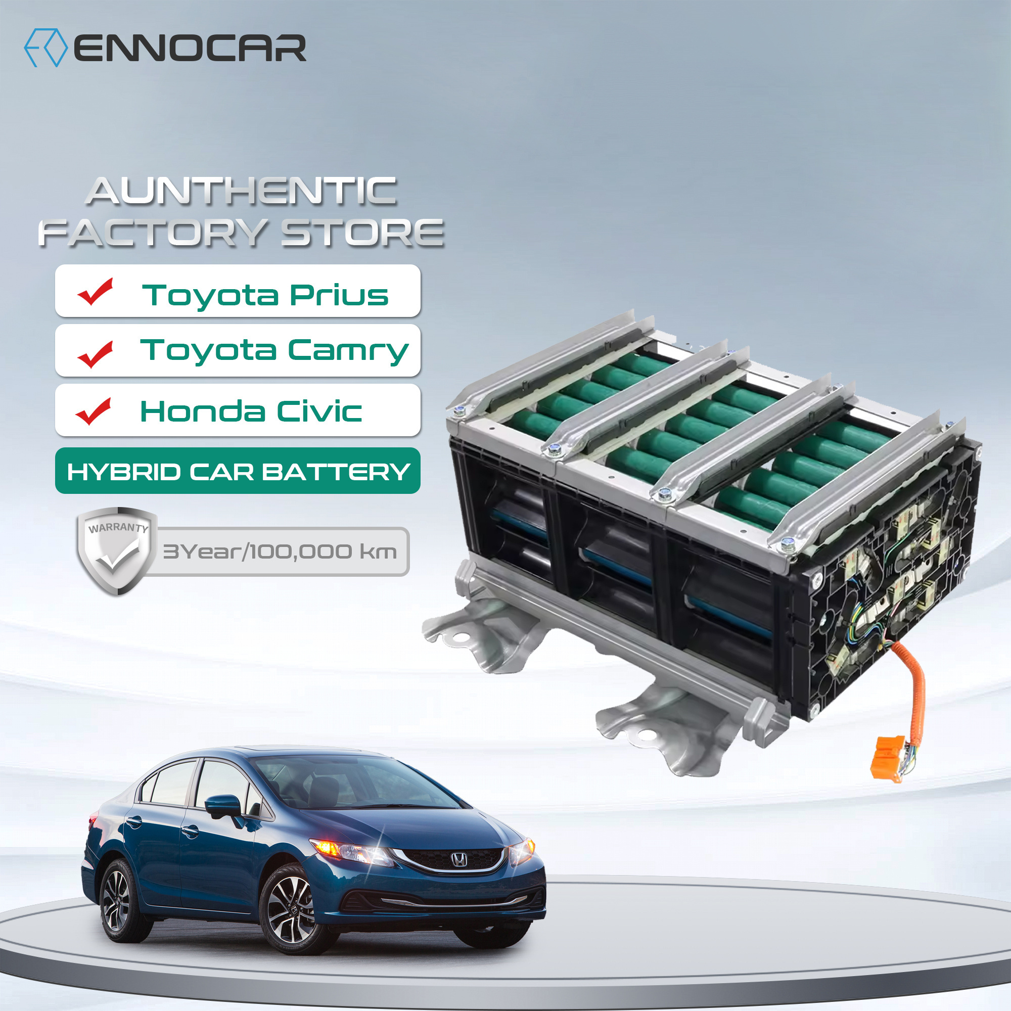 Ni-Mh 158V 6.5Ah Replacement Hybrid Car Battery for Honda Civic Ima 2006 2007 2008 2009 2010 2011