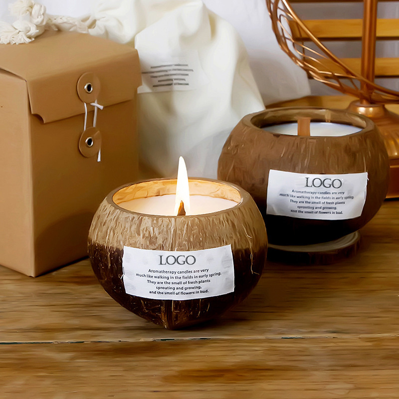 14oz candle in coconut shell Scented candle luxury custom coconut air freshener Luxury Scented candle