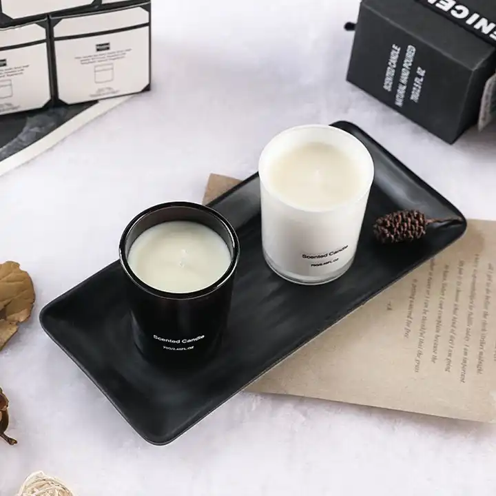 Premium Natural soywax Aroma  Candle Highly Scented Candles with Black or white gift box for Home decore trival