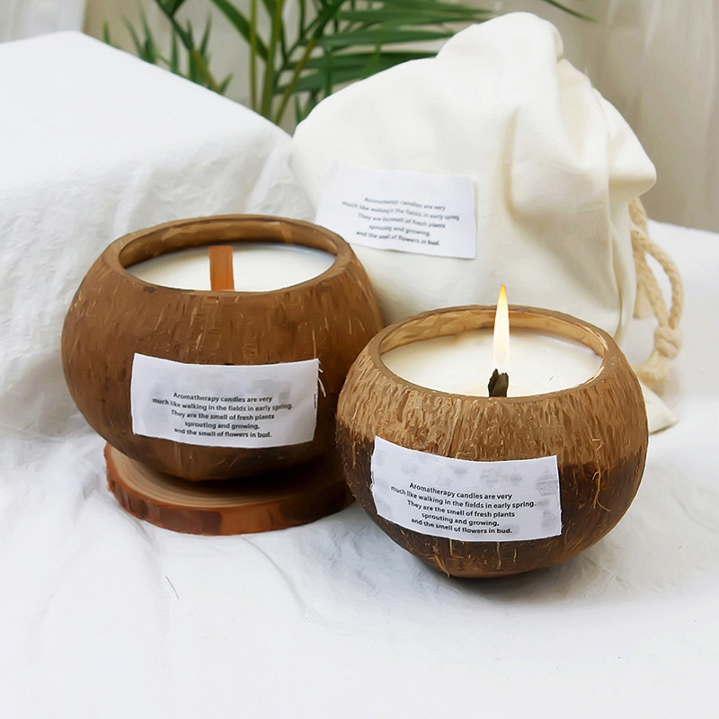 14oz candle in coconut shell Scented candle luxury custom coconut air freshener Luxury Scented candle