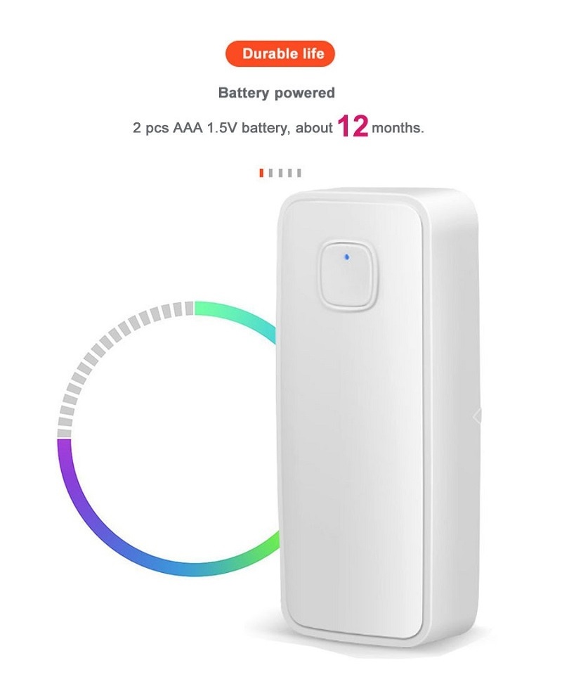 Alexa Google Smart Life Tuya App Wireless Window Open Closed Zigbee Contact Sensors Smart Wifi Door Sensor Tuya