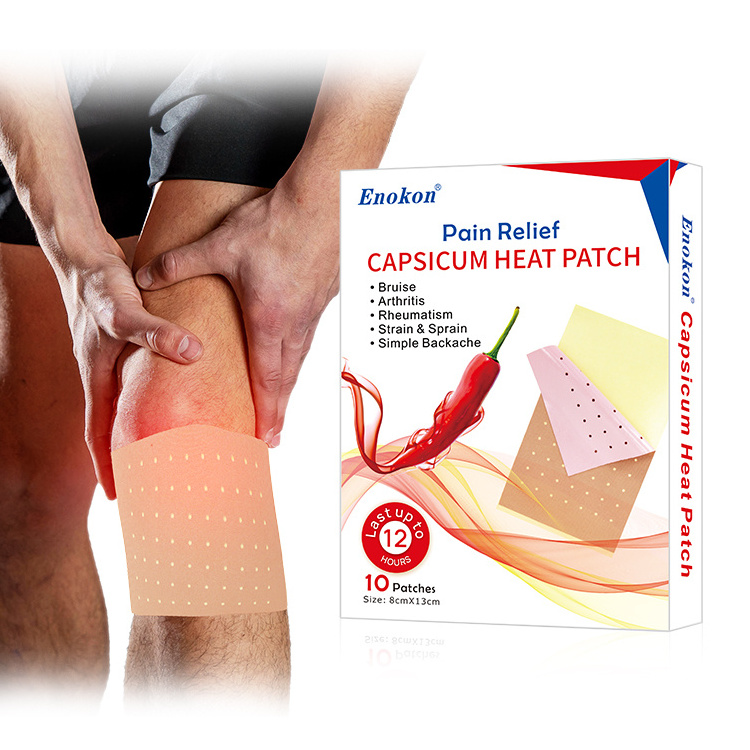 Enokon Chinese Herbal Hot Moxibustion Knee Pain Plaster Pain Relief Heat Patch Capsicum Plaster Supplier