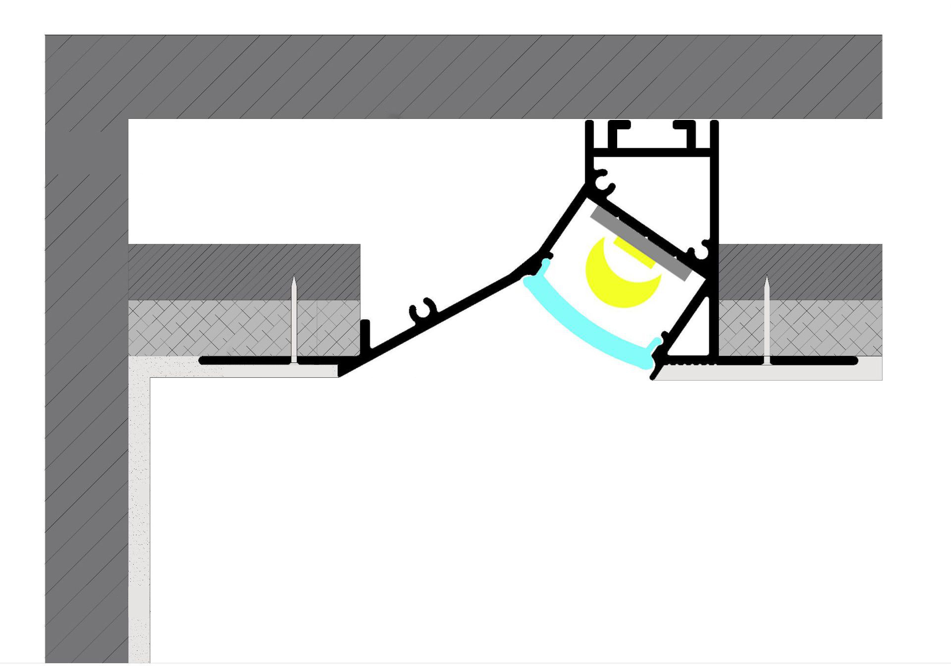 Housing Ceiling Light bar Drywall Plaster Gypsum Profile Aluminum Heat Sink Extrusions Alloy Plate Led Diffuser