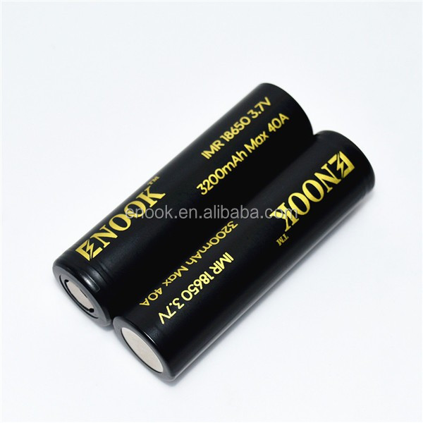 Newest Enook rechargeable battery 18650 3200mah 40A 3.7V Black battery with good quality for electric scooters