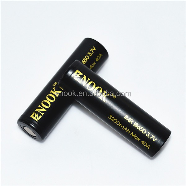 Newest Enook rechargeable battery 18650 3200mah 40A 3.7V Black battery with good quality for electric scooters