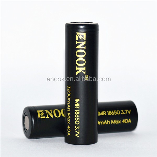 Newest Enook rechargeable battery 18650 3200mah 40A 3.7V Black battery with good quality for electric scooters