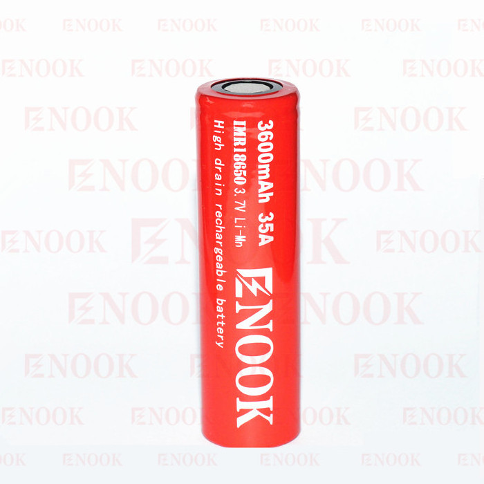 New Arrival Enook 18650 3600mAh 35A high drain 3.7V rechargeable battery with flat top