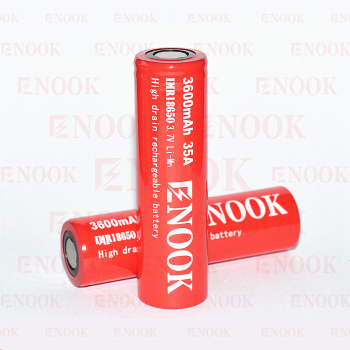 New Arrival Enook 18650 3600mAh 35A high drain 3.7V rechargeable battery with flat top