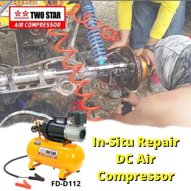 48V DC Offroad Road Assist Truck Tire Heavy Duty Oil Free Air Piston Industrial Mini Air Compressor with 12 liter tank for sale