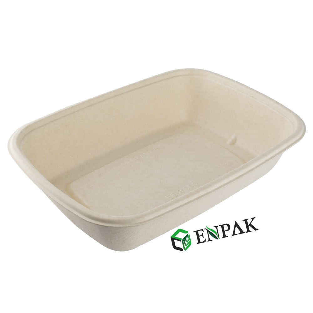 High quality compostable biodegradable disposable sugarcane bagasse food packaging to-go boxes