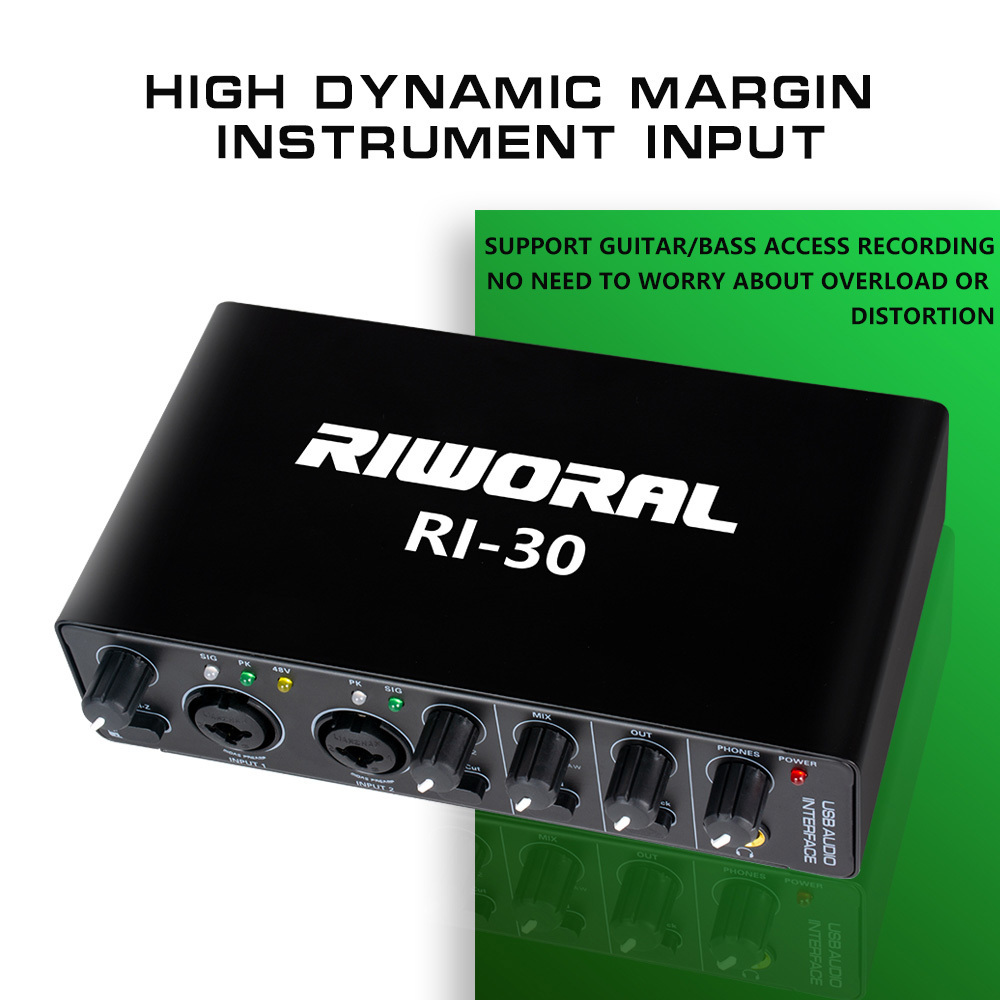 RI-30 Mini external instrument sound card 2 channels USB studio recording sound card