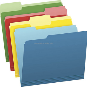 Enriching Two-Tone Color File Folder Letter Size Assorted colorful Bright Green Yellow Red Blue 1/3 Cut Tabs presentation folder