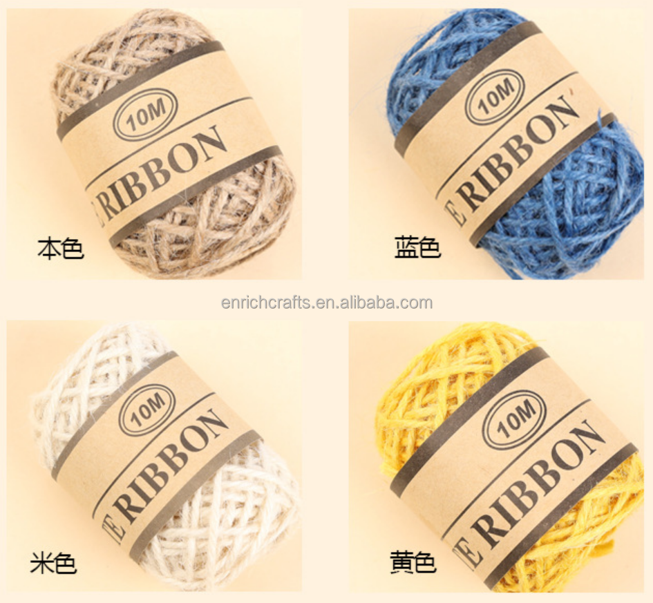 Handmade woven hemp rope DIY chandelier retro decorative winding fine hemp thread binding rope thick yellow hemp tug of war rope