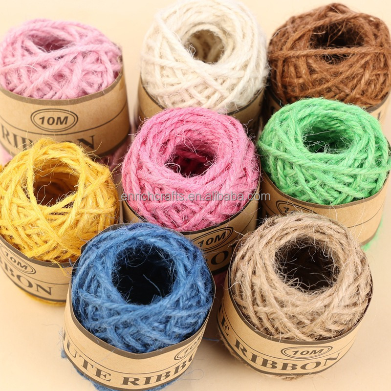 Handmade woven hemp rope DIY chandelier retro decorative winding fine hemp thread binding rope thick yellow hemp tug of war rope