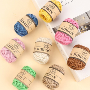 Handmade woven hemp rope DIY chandelier retro decorative winding fine hemp thread binding rope thick yellow hemp tug of war rope