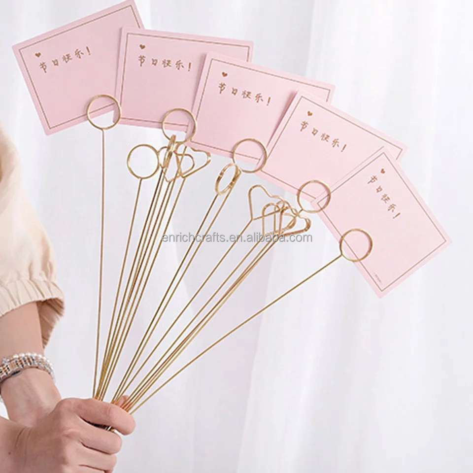 2023 hot selling Metal Holder Bouquet Card Insert Florist Material Metal Flower Card Holder