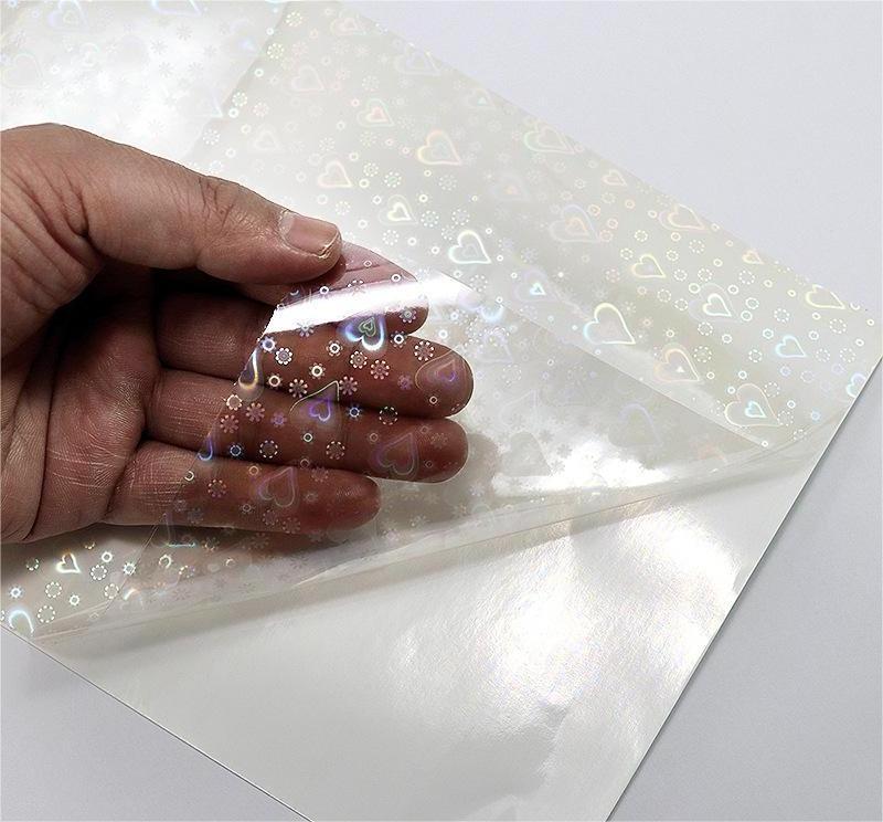 Holographic Cold Laminate Film Overlay Film Self-adhesive Sticker Laminating Pouch Sheets and Rolls All Patterns in A4 Size BOPP