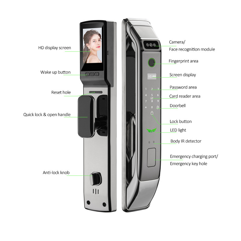 Enrique Usmart Go 3D Face Recognition Intelligent Home Automatic Wifi Digital Fingerprint Smart Door Locks