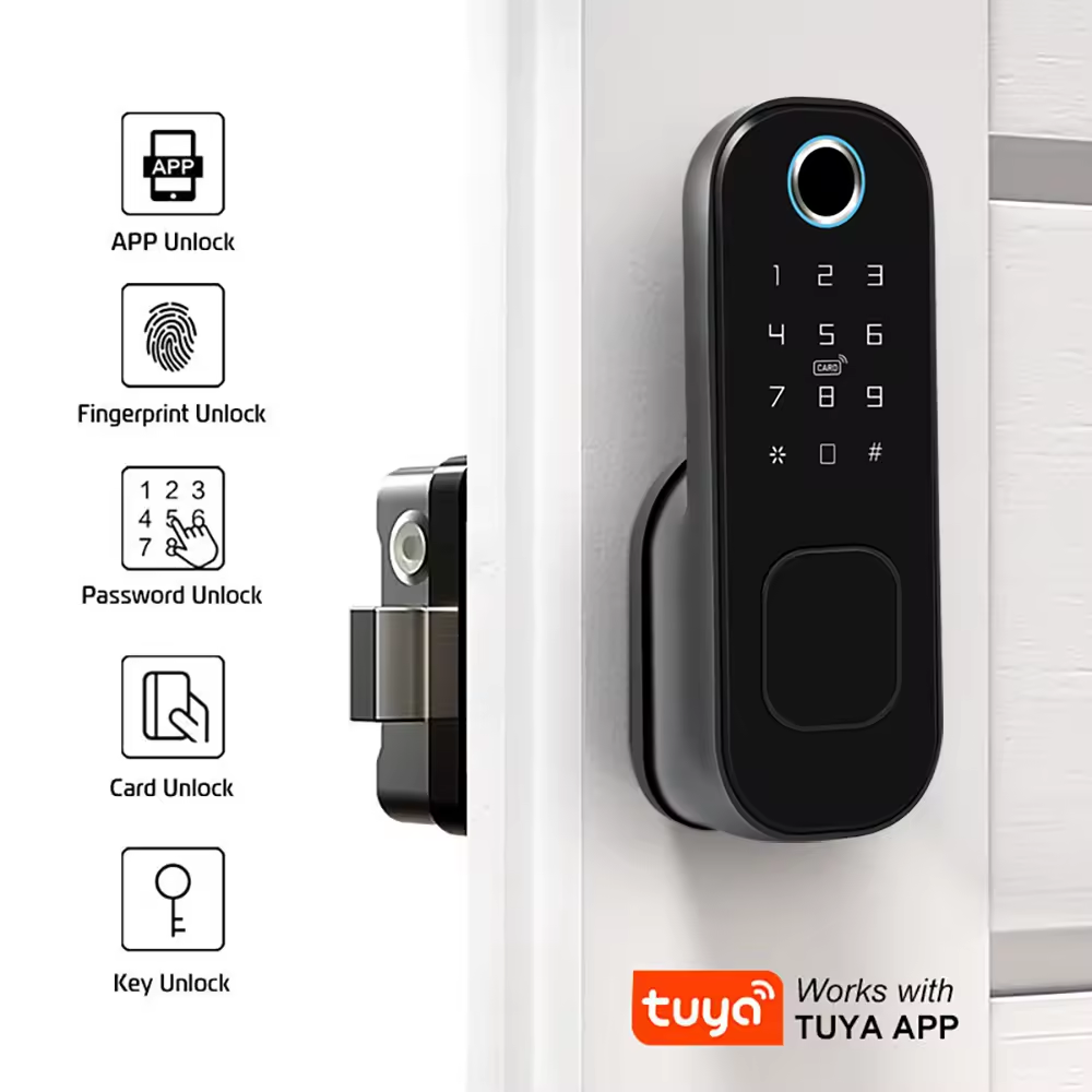 Enrique Tuya APP Remote Control Electric Rim Lock Double ttlock Safe Smart Waterproof Outdoor Gear Rim Door Lock Supplier