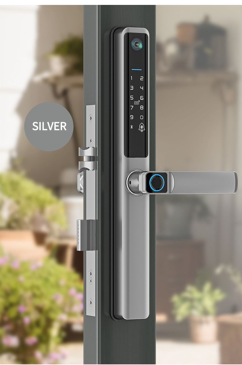 Enrique Tuya IP66 Waterproof Outdoor Aluminum Sliding Door Lock Digital Password Wifi Smart Lock With Camera