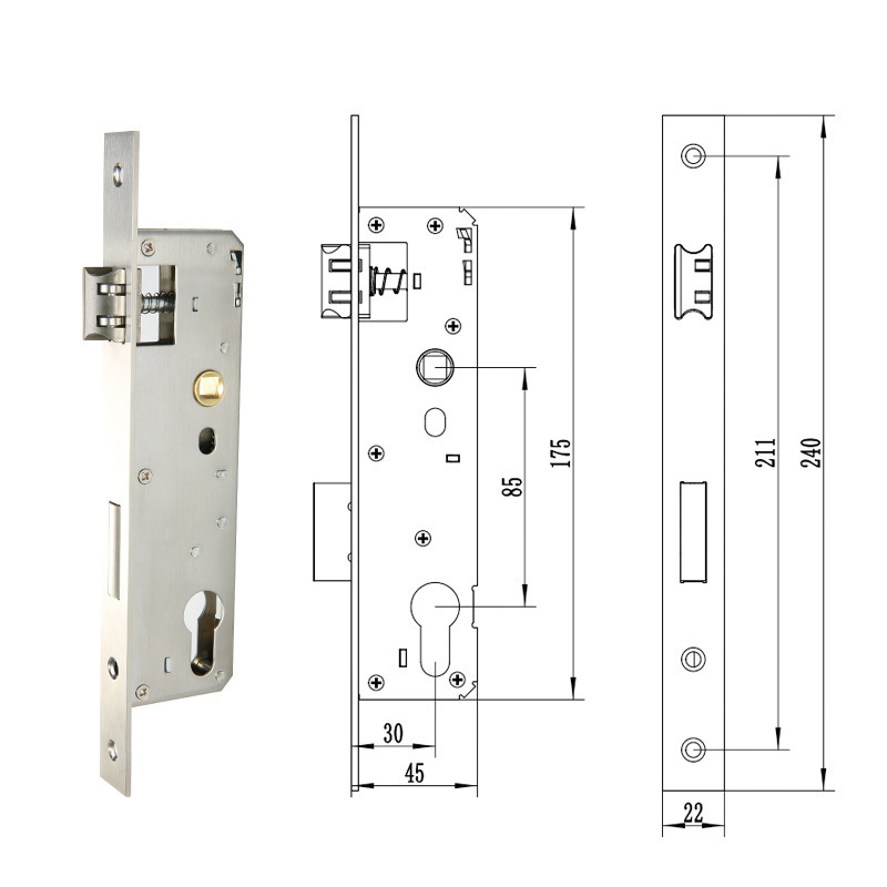 Enrique Smart Door Lock Mortise Lock Body Plate 6068 4585 5050