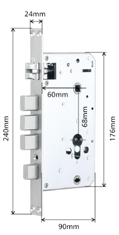 Enrique Smart Door Lock Mortise Lock Body Plate 6068 4585 5050