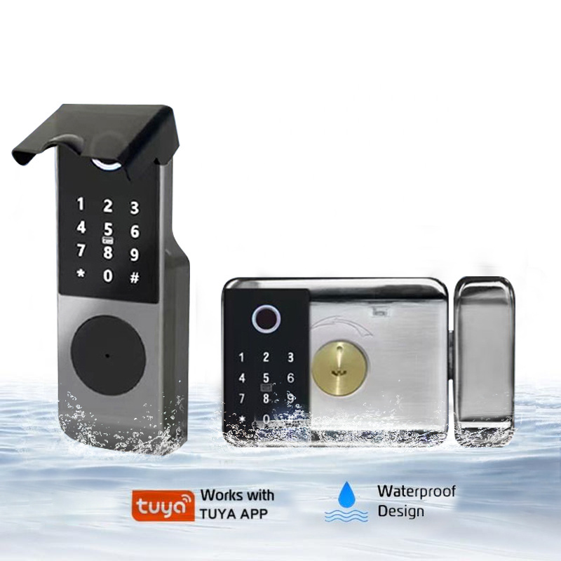 Enrique Tuya Double-Sided Rim Lock TTlock Biometric Fingerprint Card Codes APP Home Gate Outside Waterproof Smart Door Locks