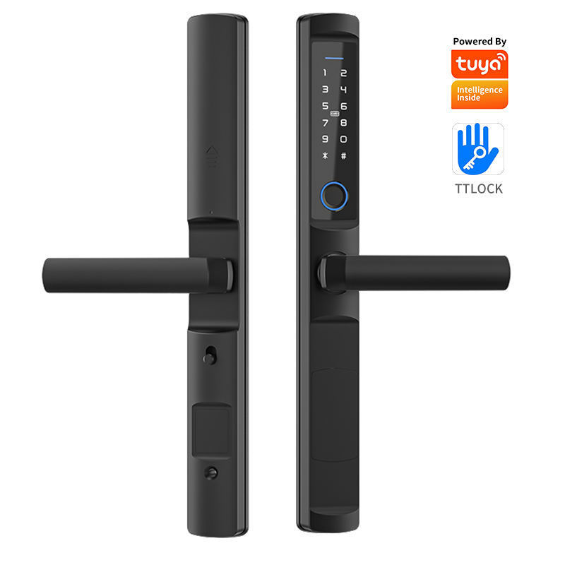 Enrique Tuya IP65 Waterproof Automatic Biometric Fingerprint Frameless Sliding Electric Glass Door Lock patio sliding smart lock