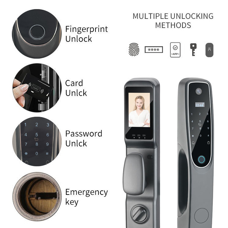 Enrique Tuya Waterproof Digital Biometric automatic Fingerprint wooden Door Smart door lock  with camera picture capture