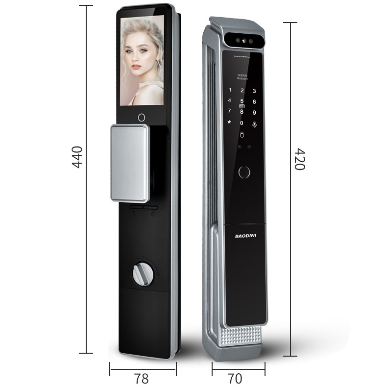 Enrique Xhome 3D Face Recognition Fingerprint Top Smart Lock Video Doorbell Wifi App Unlock Digital Card Key Rfid Code Door Lock