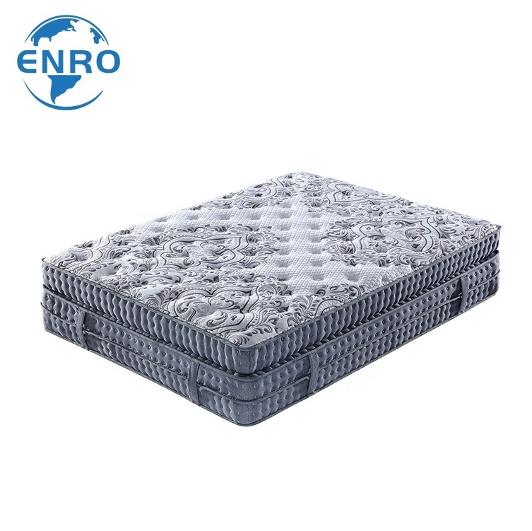 Enru Luxury Mini Pocket Spring Coil Hybrid Mattress Convoluted Foam for Apartment Grey Color 15 Inch Thick Full Size Firm Modern