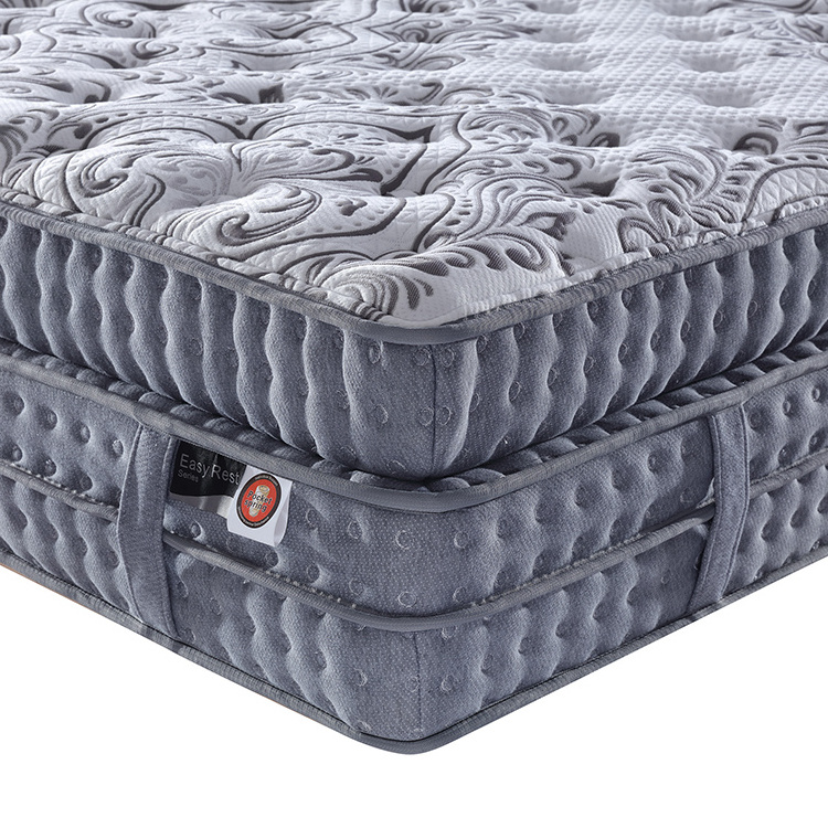 Enru Luxury Mini Pocket Spring Coil Hybrid Mattress Convoluted Foam for Apartment Grey Color 15 Inch Thick Full Size Firm Modern