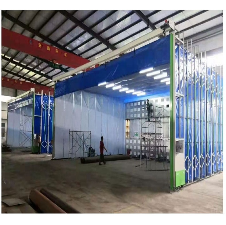 High Quality Customized Open Face Mobile Telescopic Retractable Spray Booths For Sale