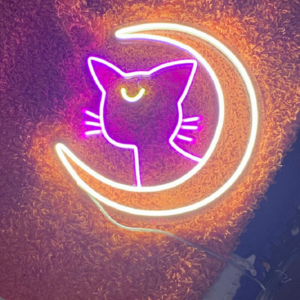 Cat Shape Customized LED Neon Sign Cute Novelty  Light Decoration Wall Hanging For Kid Bedroom