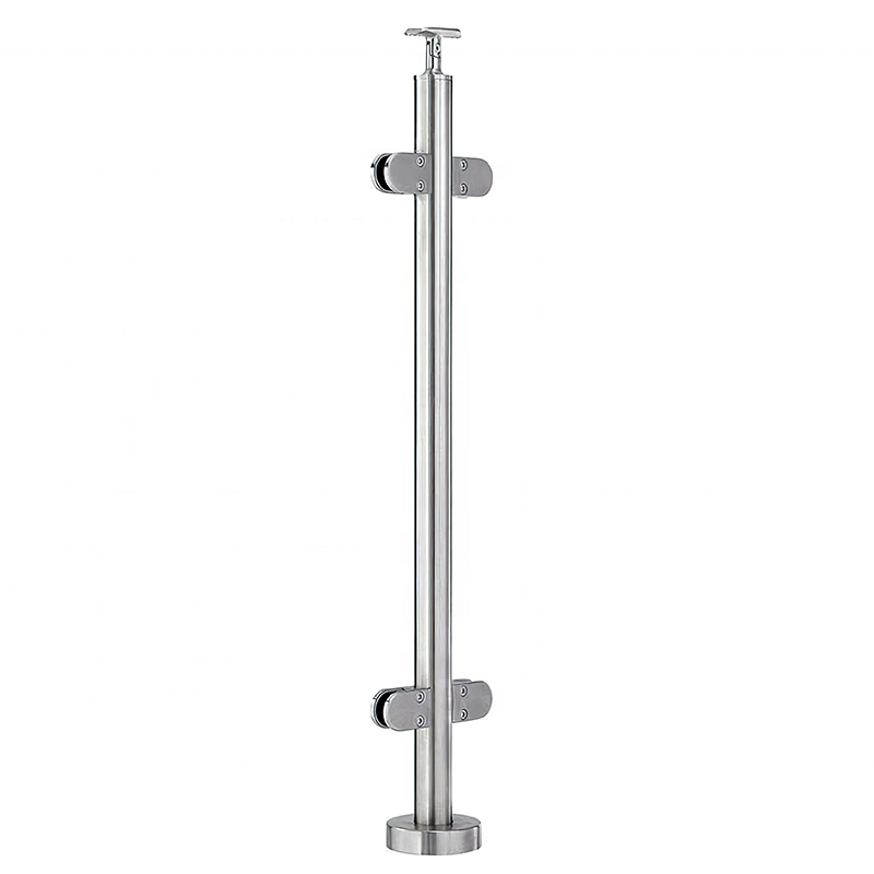 Exterior hurricane protection fence 304 stainless steel glass railing hardware kit post with laminated 6+6mm tempered glass