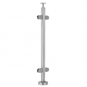 Exterior hurricane protection fence 304 stainless steel glass railing hardware kit post with laminated 6+6mm tempered glass