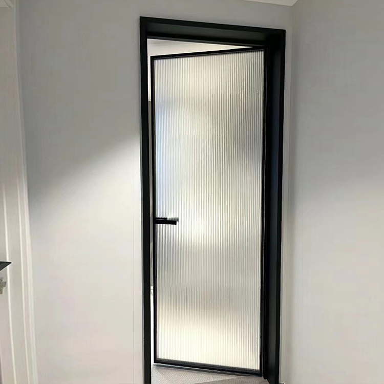 Most Popular Glass Interior Door Foshan Bathroom Flexible Frosted Glass Swing Door