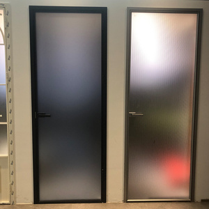 Most Popular Glass Interior Door Foshan Bathroom Flexible Frosted Glass Swing Door