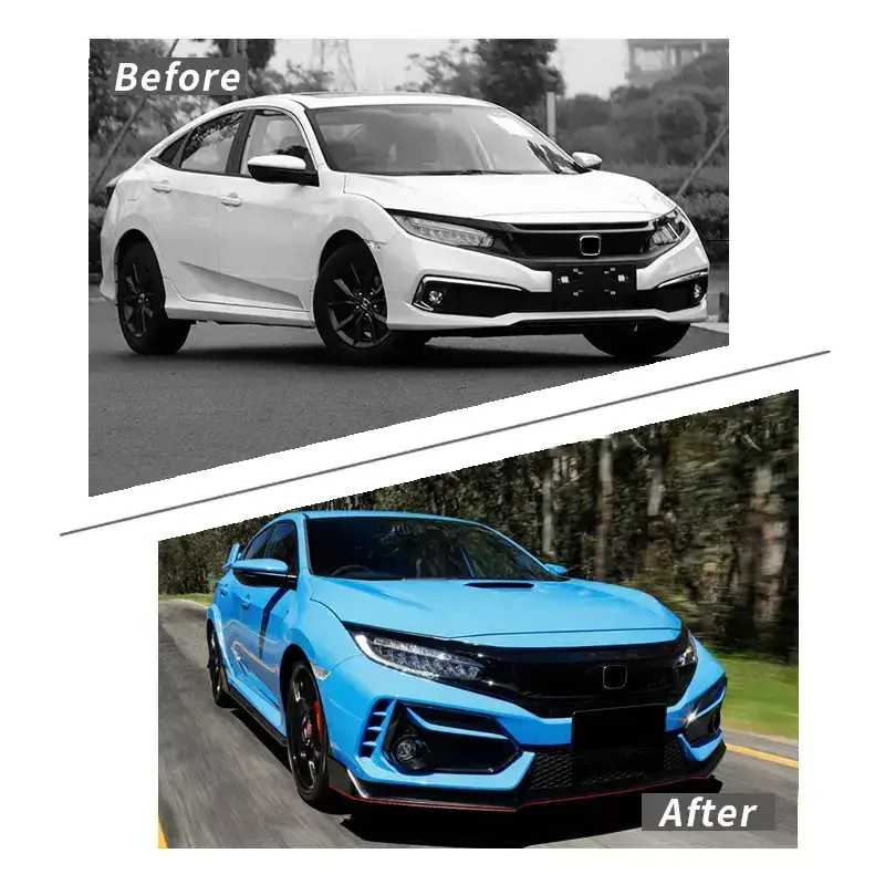 High quality car bumpers with grille for 16-20 Tenth Generation Honda Civic modified Old style Si Body kit