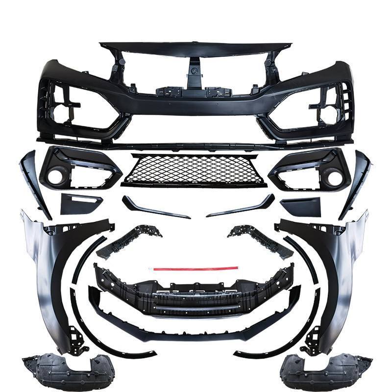 High quality car bumpers with grille for 16-20 Tenth Generation Honda Civic modified Old style Si Body kit