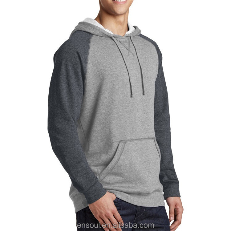 Autumn Wholesale Colorblock 400gsm Contrast Stitching Fleece Custom Logo Raglan Soft Cotton Hoodie