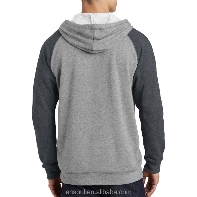 Autumn Wholesale Colorblock 400gsm Contrast Stitching Fleece Custom Logo Raglan Soft Cotton Hoodie