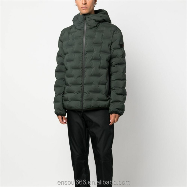 OEM Down-filled Quilted Water-resistant Outerwear Nylon ripstop Softshell Down Puffer Men's Jacket