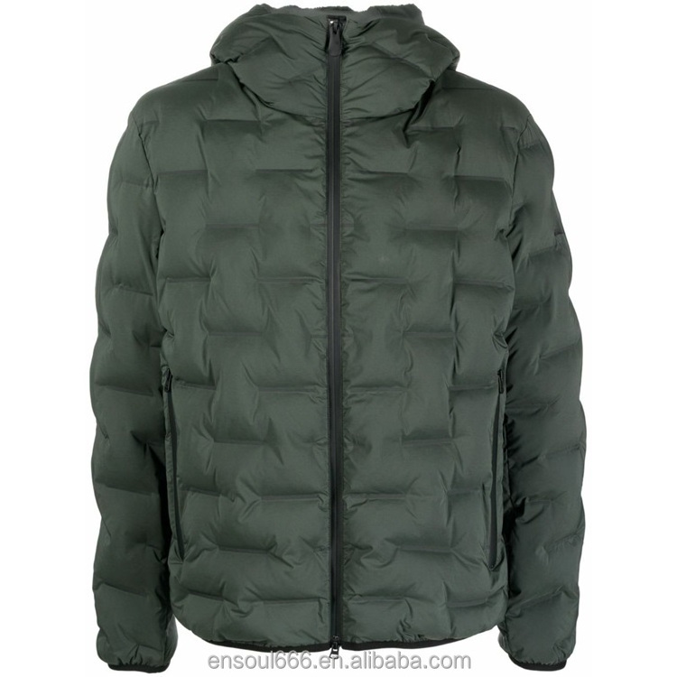 OEM Down-filled Quilted Water-resistant Outerwear Nylon ripstop Softshell Down Puffer Men's Jacket