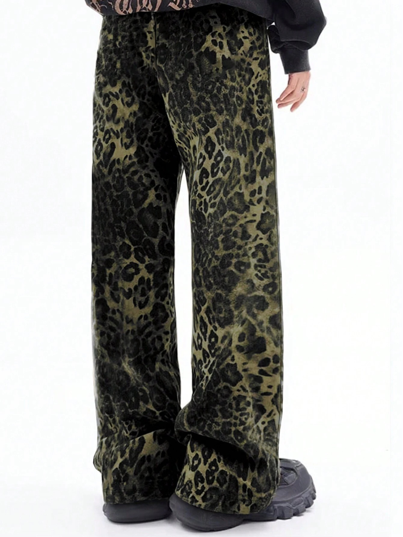 Wholesale men Leopard Print Drawstring Waist Sweatpants set tracksuit Men