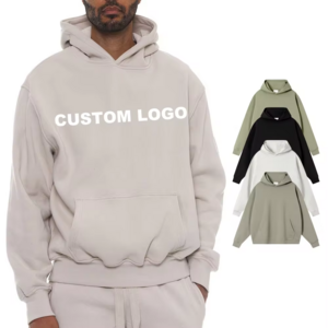 Custom Logo 380 GSM  Blank No Strings Hoodies French Terry Oversized Drop Shoulder Hoodies Custom Sweatshirt Hoodie For Men